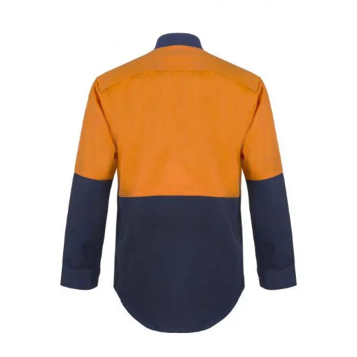 Picture of WorkCraft, Hi Vis Two Tone Long Sleeve Cotton Drill Shirt